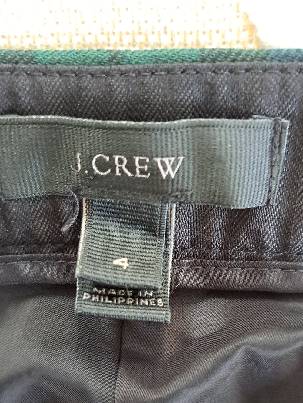 NWOT J.Crew Womens Preppy Wool Blend Tartan Plaid Dress/Holiday Crop Pants 4 - Picture 7 of 9